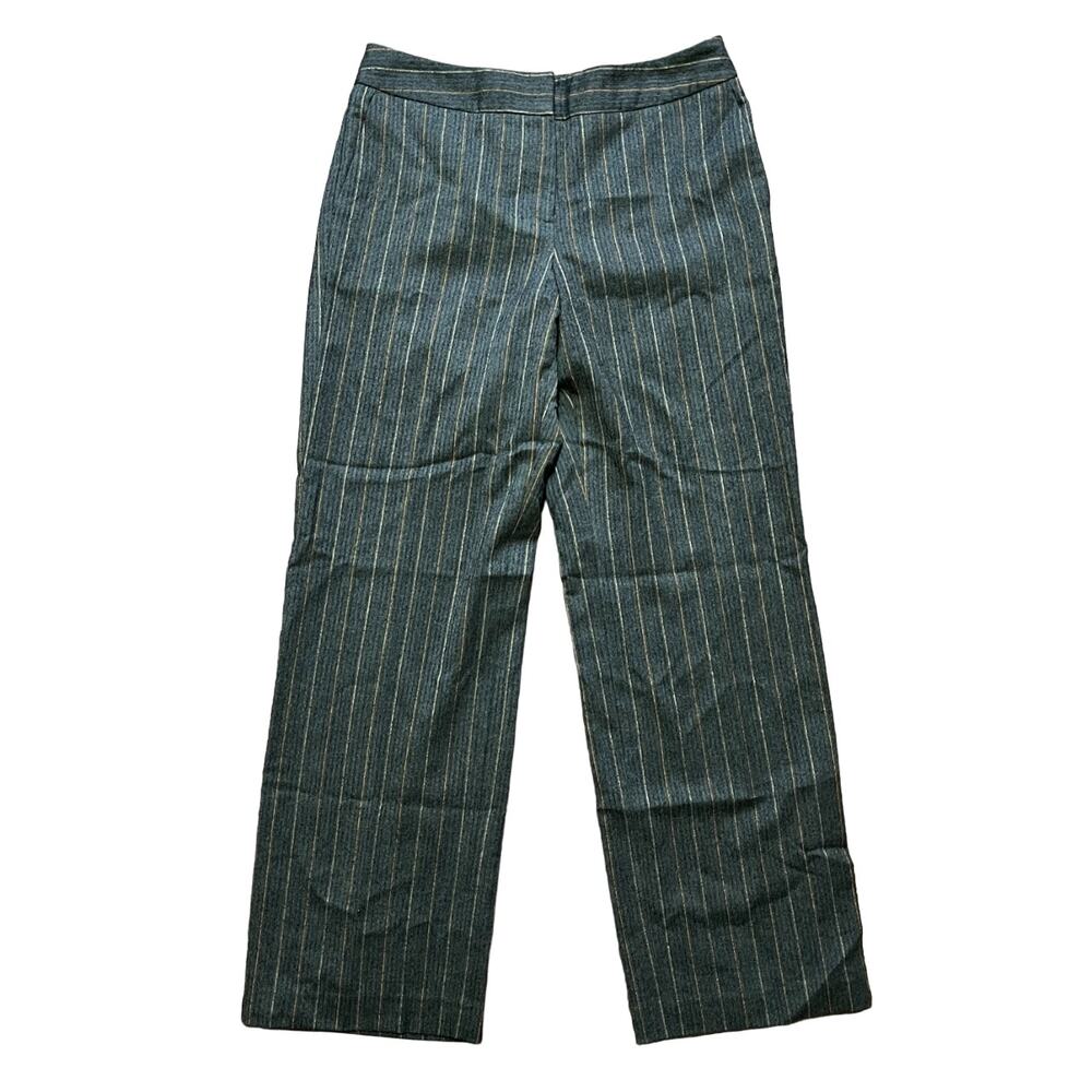 VTG TALBOTS Wool Striped Herringbone Wide Leg Trouser Pants in Brown SZ 10